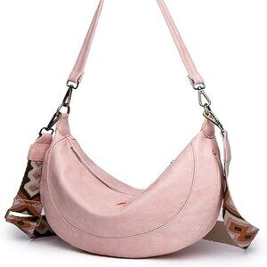 Crescent Shoulder Crossbody Bag Pink